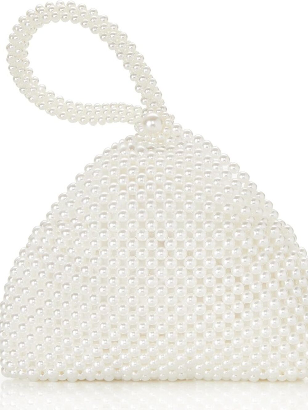 Pearl Clutch Purse Evening Bags for Women Elegant Triangle Purse for Wedding Bri